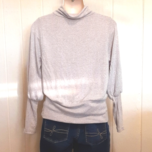 **3/$25**  Romantic High Neck Sweater - Wide Fitted Waistband and Cuffs - Small - Picture 6 of 7